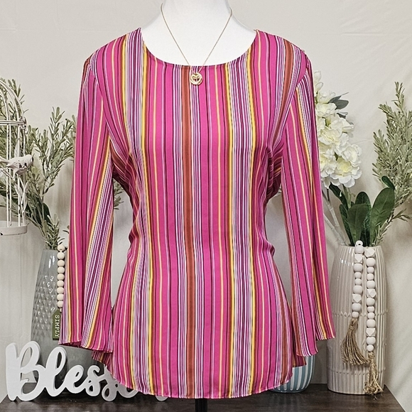 WORTHINGTON | WIDE RIBBON BACK BOW BELL SLEEVE BOUSE - Picture 2 of 16